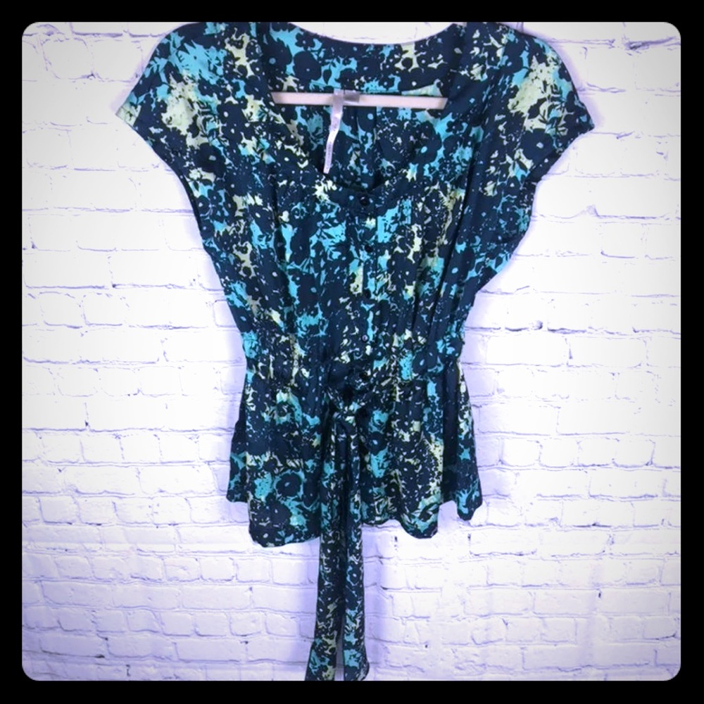 Lauren Conrad Floral Top Tie Waist